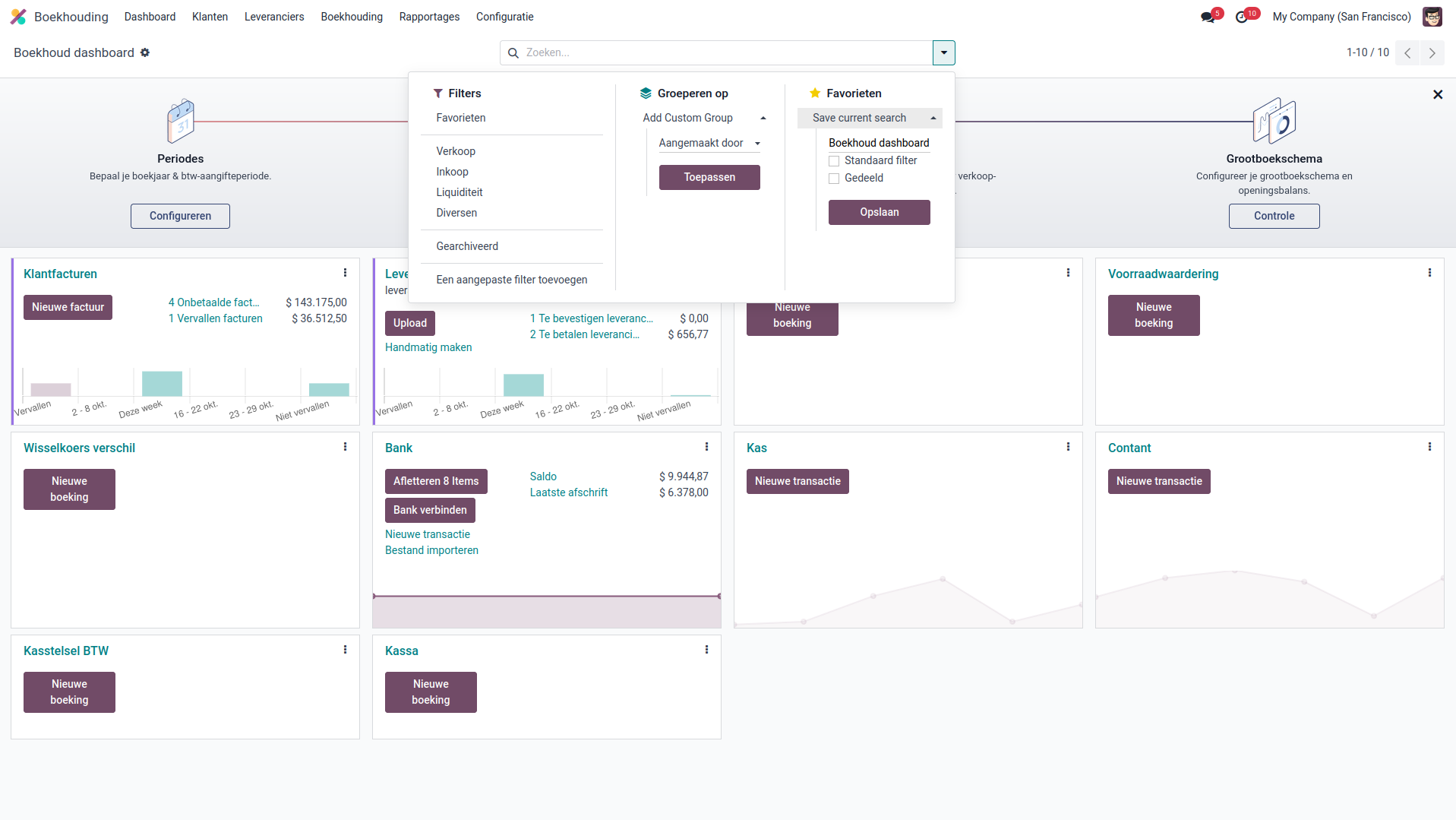 Start met Odoo boekhouding