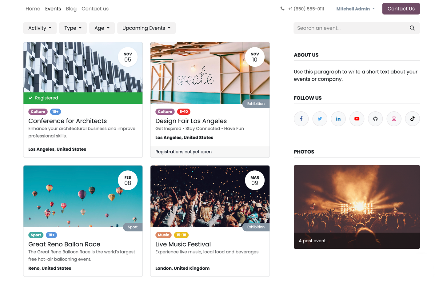Start met evenementen website