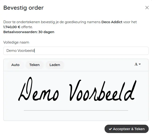 Laat uw klanten online orders bevestigen en bespaar tijd