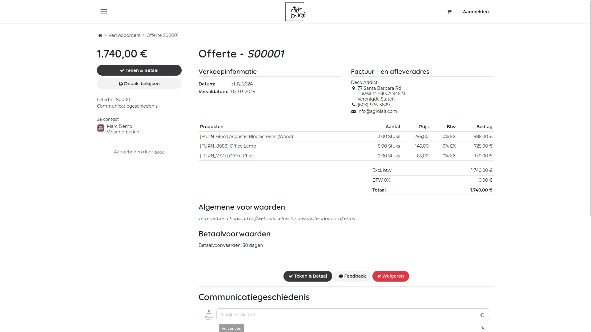 Stuur duidelijke offertes en verkoop meer